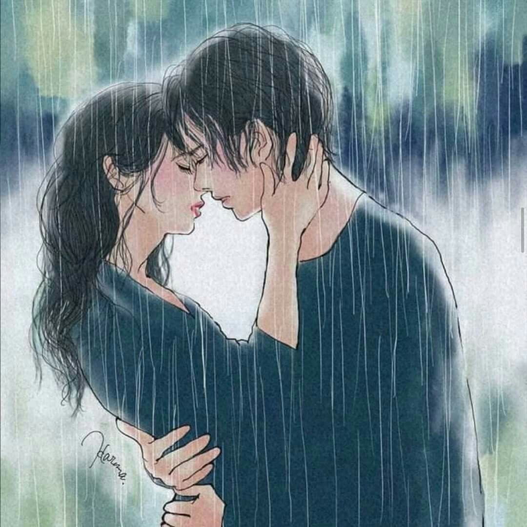 the Anime couple rain in